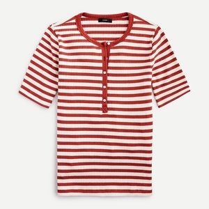 NWT J.crew Ribbed elbow-sleeve henley in stripe